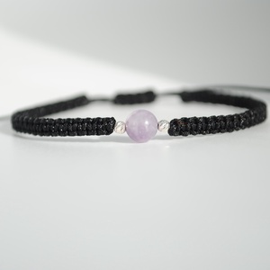 Brățară Lepidolit Natural 6 mm � Zodia Balanță Calm si Echilibru Emoțional, Handmade, Argint 925 - bijuterii - brățări - brățări din pietre semiprețioase - Artynos.ro