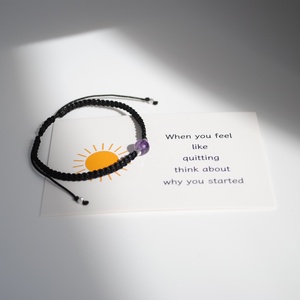 Brățară cu Ametist Natural � Zodia Vărsător � Șnur Reglabil si Argint 925 � Gabrieli - bijuterii - brățări - brățări din pietre semiprețioase - Artynos.ro