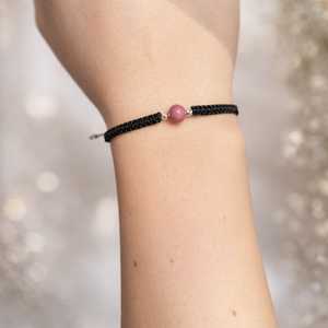 Brățară Rodonit Natural 6 mm � Zodia Leu Vindecare Emoțională , Forță Interioară, Handmade, Argint 925 - bijuterii - brățări - brățări din pietre semiprețioase - Artynos.ro