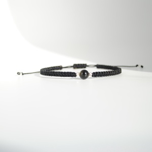 Bratara Obsidian Auriu Natural 6 mm � Zodia Capricorn Protectie, Claritate, Handmade, Argint 925 - Artynos.ro