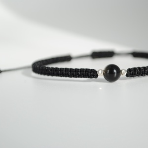 Brățară Obsidian Auriu Natural 6 mm � Zodia Capricorn Protecție, Claritate, Handmade, Argint 925 - bijuterii - brățări - brățări din pietre semiprețioase - Artynos.ro