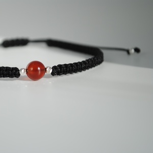 Brățară Carneol Natural 6 mm � Zodia Berbec Vitalitate , Curaj, Handmade, Argint 925 - bijuterii - brățări - brățări din pietre semiprețioase - Artynos.ro