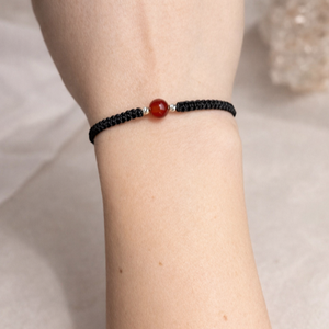 Brățară Carneol Natural 6 mm � Zodia Berbec Vitalitate , Curaj, Handmade, Argint 925 - bijuterii - brățări - brățări din pietre semiprețioase - Artynos.ro