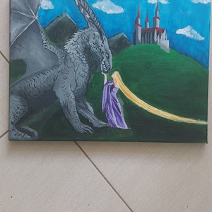 Tablou printesa si dragon - Artynos.ro