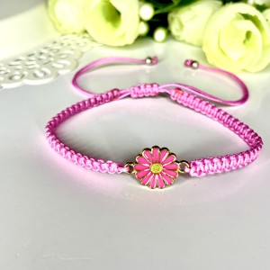 Bratara macramé cu flori impletite - Artynos.ro
