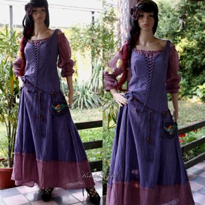 GISELLE - Costum de design gotic si romantic, Imbracaminte si moda, Haine dama, Rochie, dintr-o bucata, Cusatura, Obiecte pictate, ARTYNOS