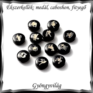Accesorii pentru bijuterii: pandantiv, caboshon, dangle BMCF-2-43 1 buc/pachet 12 tipuri de horoscop, , , ARTYNOS