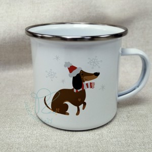 Cana cu smalt de Craciun de iarna - Mos Craciun maro Porumbel - Artynos.ro