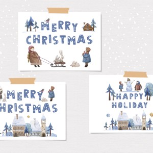 Zima Carte poștală de Crăciun, felicitare, set cadou 3 buc -  - Artynos.ro