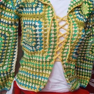 cardigan crosetat in culorile toamnei, Imbracaminte si moda, Haine dama, Hanorace, cardigane, Crosetat, ARTYNOS