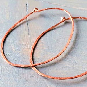 Cercei cu design oval din cupru, , , ARTYNOS