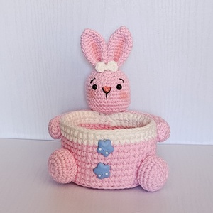 Cosulet Iepuras Handmade crosetat Amigurumi, Casa & Stil de viata, Organizare & Depozitare, Cosuri depozitare, Crosetat, ARTYNOS
