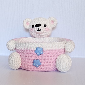 Cosulet ursulet Handmade crosetat Amigurumi, Casa & Stil de viata, Organizare & Depozitare, Cosuri depozitare, Crosetat, Cusatura, ARTYNOS
