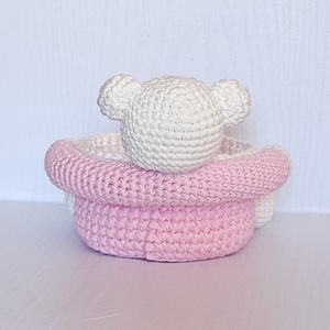 Cosulet ursulet Handmade crosetat Amigurumi - casă & stil de viață - organizare & depozitare - coșuri depozitare - Artynos.ro