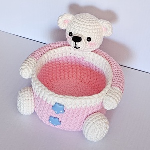 Cosulet ursulet Handmade crosetat Amigurumi - casă & stil de viață - organizare & depozitare - coșuri depozitare - Artynos.ro