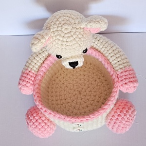 Cosulet handmade ursulet Amigurumi - mare - casă & stil de viață - organizare & depozitare - coșuri depozitare - Artynos.ro