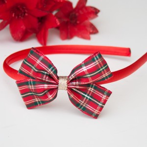 Masnis bentita de par bentita de par pentru Craciun - Red plaid, , , ARTYNOS