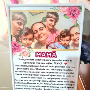 Tablou personalizat Mama sau persoana draga, Casă & Stil de viață, Echipament pentru camera copiilor, Tablouri de cameră pentru copii, Aranjament de flori, Fotografie, grafică, desen, ilustrație, ARTYNOS