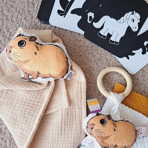 SzundiZoo szundikendő capybara - jucării și echipamente pentru copii - jucării bebeluși - jucării de dentiție - Artynos.ro