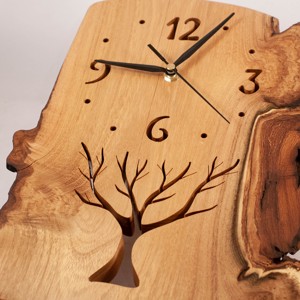 Ceas de perete din lemn, ceas din lemn rustic, -  - Artynos.ro