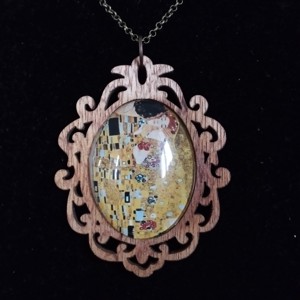 Colier cu lentile de sticlă și motiv Klimt -  - Artynos.ro