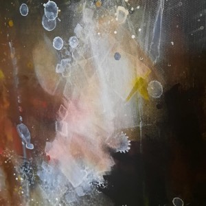 Pictură abstractă pe pânză cu gigantul spațial, de Zsolt Böszörményi Kovács -  - Artynos.ro