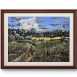 "Apus de soare inainte" pictura acrilica, , , Pictura mea acrilica de 30x40 cm pe panza intinsa, din octombrie 2023., ARTYNOS
