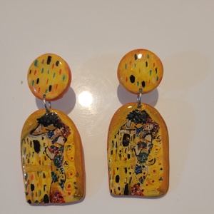 Cercei Klimt - lut polimer - bijuterii - cercei - cercei cu figurine - Artynos.ro