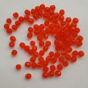 Margele cehe fatetate din sticla - 4mm - 100 buc / pachet - portocaliu, , , ARTYNOS