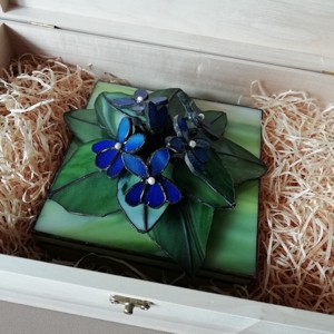 3D violet flower jewerly box - bijuterii - suporturi și cutii de bijuterii - cutii de bijuterii - Artynos.ro
