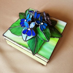 3D violet flower jewerly box - Artynos.ro