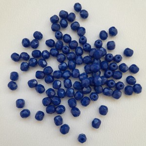 Margele cehe fatetate din sticla - 4mm - 100 buc / pachet - albastru inchis, , , ARTYNOS