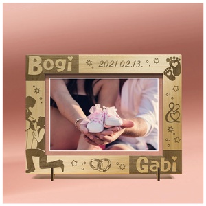 Rama foto gravata personalizat, disponibila pentru nunta sau logodna., Accesorii nunta, Amintiri si cadouri de nunta, Cadou nunta, Rama foto cu pusculita de bani, Gravare, pirogravura, ARTYNOS