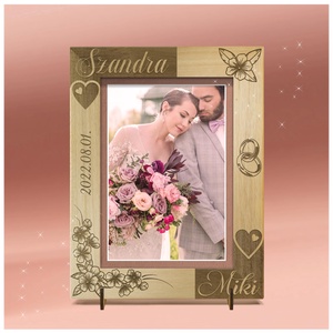 Rama foto gravata personalizat, disponibila pentru nunta sau logodna., Accesorii nunta, Amintiri si cadouri de nunta, Cadou nunta, Rama foto cu pusculita de bani, Gravare, pirogravura, ARTYNOS