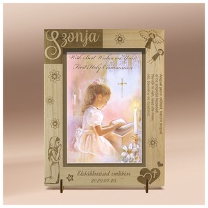Rama foto gravata personalizat, pentru botez, prima impartasanie si confirmare., Accessorii si unelte, Lemn, Rama foto, Gravare, pirogravura,  Descriere produs – Rama gravata personalizata
Cauti un cadou special, personalizat cu nume?
Noi it..., ARTYNOS