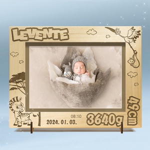 Rama foto gravata personalizat, pentru botez, pentru nasterea unui copil., Casa & Stil de viata, Accesorii pentru decorat casa, Picturi murale, Rame pentru fotografii, Gravare, pirogravura, ARTYNOS