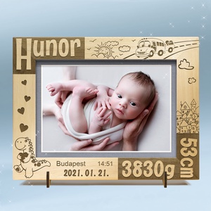 Rama foto gravata personalizat, pentru botez, pentru nasterea unui copil., Casa & Stil de viata, Accesorii pentru decorat casa, Picturi murale, Rame pentru fotografii, Gravare, pirogravura, ARTYNOS