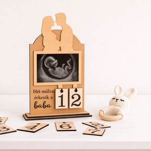 In inimile noastre � Rama foto din lemn pentru ecografie si Calendar cu numaratoare inversa, , Gravare, pirogravura, ARTYNOS