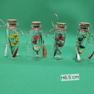 Set 4 martisoare cu flori uscate, Bijuterii, Martisor, , Martisoare in sticla transparenta cu flori uscate.
Setul contine 4 martisoare.
Inaltime: 6.5 cm
Dia..., ARTYNOS