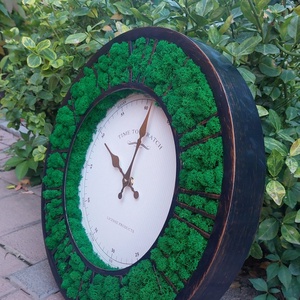 Ceas cu licheni - casă & stil de viață - decorațiuni de casă - decorațiuni de pereți - ceasuri de perete - Artynos.ro