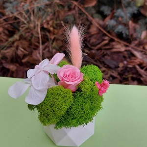 Martisor cu trandafir criogenat si licheni - bijuterii - mărțișor - Artynos.ro