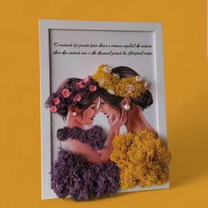 Tablou Mama Fiica, cu licheni, Casa & Stil de viata, Decoratiuni de casa, Decoratiuni de pereti, Tablou cu licheni, , ARTYNOS
