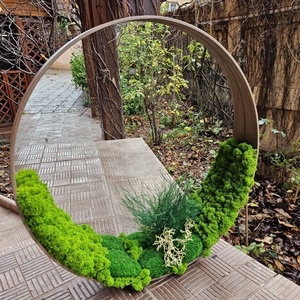 Oglinda cu licheni si muschi bombati, D60 cm - Artynos.ro