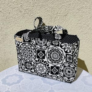 Geanta din panza cu model, Geanta si husa, Geanta pentru cumparaturi, Geanta shopper, geanta tote, geanta textila, Cusatura, ARTYNOS