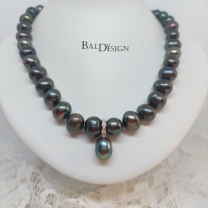 Colier de perle de culoare verde cu pandantiv, Bijuterii, Coliere, Guler din perle, Confectionarea bijuteriilor, Impletituri, broderie cu margele, ARTYNOS