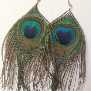 Original peacock earring  - bijuterii - cercei - cercei cu franjuri - Artynos.ro