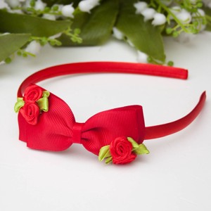 Masnis banda pentru par cu agrafa - Rosu floral, Imbracaminte si moda, Accesorii par, Banda de par si agrafe par, , ARTYNOS