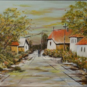 Tranquilitate rurală - Pictat manual, pictură acrilică - arte vizuale și accesorii  - picturi - pictură acrilică - Artynos.ro