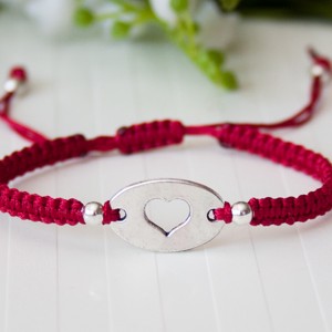 Bratara macramé impletita - Hearts burgundy, , , ARTYNOS