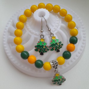 Set de bijuterii din lemn de pin - brățară, cercei -  - Artynos.ro